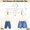 Acrylic Gold Pants Hangers with Adjustable Clips 10 Pack, Non-Slip