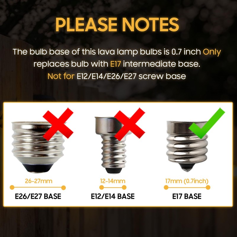 Seentech S11 E17 Middle Base 40 Watt 120V Incandescent Bulbs