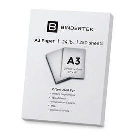 Bindertek 24 lb. A3 Size 11.7" x 16.5" Multi-Purpose Paper, Ream of 250 Sheets, 96 Brightness, 90 gsm, Acid Free Archival Quality