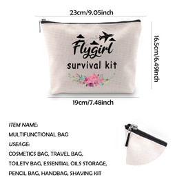 WCGXKO Flygirl Survival Kit Flight Attendant Gift Zipper Pouch Travelling Bag for Stewardess Flight Crew (Flygirl Survival)