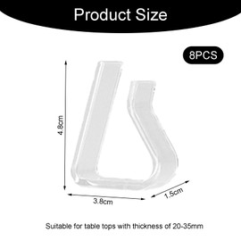 8 Pcs Clear Plastic Table Cloth Clips - Heavy Duty Windproof Tablecloth Clamps for Outdoor Picnics, Parties & Camping - Transparent Table Cover Clips for Christmas, Weddings & Family Gatherings