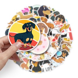 Dachshunds Stickers,50 PCS Dachshunds Graffiti Vinyl Waterproof Decals for Water Bottles Computer Bicycle Skateboard Luggage Phone Pad Laptop Kids Teens Stickers Pack