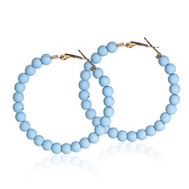 Chic Resin Beaded Hoop Earrings Mixed Color Colorful Acrylic Circle Round Matte Dangle Earrings for Women Minimalist 80S Geometric Party Jewelry, Acrylic Resin, resin