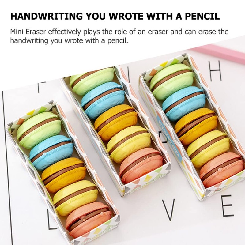 Operitacx 4 Boxes Macaron Erasers Cute Erasers Mini Colourful Erasers