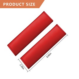 KHGUZ 2PCS Car Seat Belt Covers, Soft Leather Auto Seatbelt Pad Protector for Shoulder and Neck, Comfortable Vehicle Safe Strap Decor Protecive Cushion Mat, Universal for SUV, Truck, RV（Red）