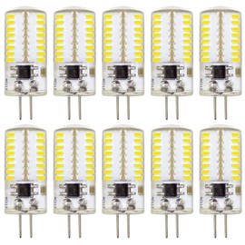 ZHENMING 110V- 130V G4 LED Bulb Dimmable Cool White 6000K (Not Low Voltage 12V) 3W 20W 30W Halogen Equivalent Bi-Pin Base Lamp (Pack of 10)