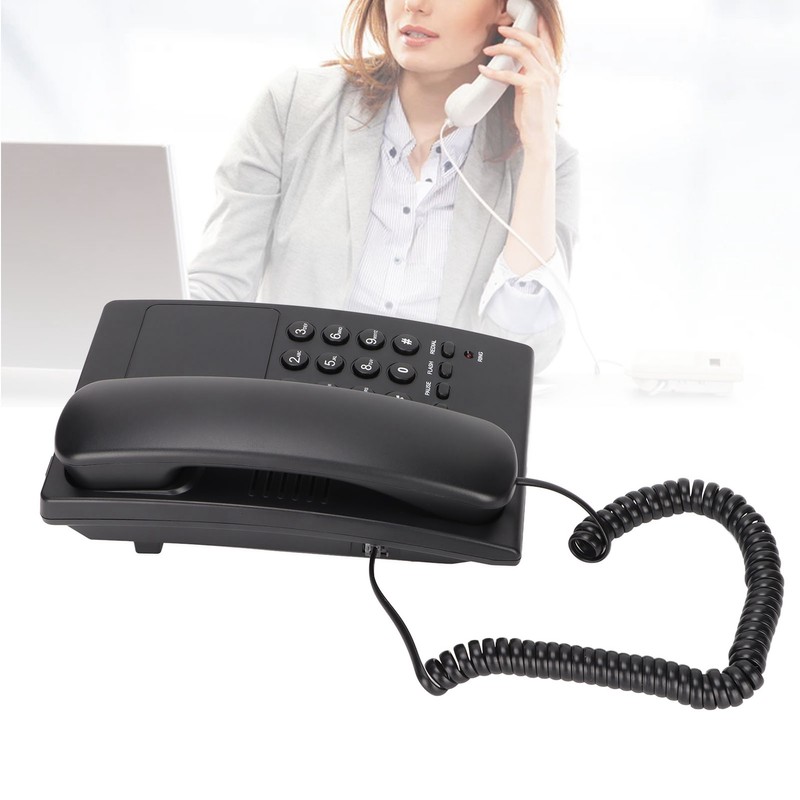 Home Corded Landline LED Indication Bell Mute Hands Free Speed