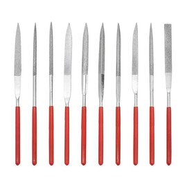 Samcos Diamond File Set, Set of 10, Stainless Steel, Polishing, for Metal/Woodworking/Ironwork, File Set, DIY Model, Hobby, Polishing Tool, Approx. 3*140mm