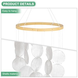 M METERXITY Shell Wind Chime for Outside, Seashell Wind Chime Sea Glass Shell Wind Chime for Outside/Patio/Garden Decor, Handcrafted Wind Chime [White]