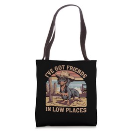 I've Got Friends In Low Places funny Dachshund Wiener Dog Tote Bag