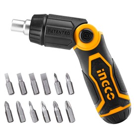 INGCO CRV AKISD1208 Ratchet Replacement Screwdriver Set Manual 13 in 1 Folding Hex Screwdriver