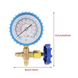 Refrigerant Manifold Freon Gauges High Low Pressure Gauge Fit for Air Conditioner R410A R22 R134A R404A