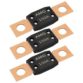 Joinfworld 3Pcs 150A MEGA Fuse, High Current Bolt Mount Automotive 150 Amp MEGA/AMG Fuse for Cars, Trucks, Construction Vehicles, Buses, Caravan Cars, Boats