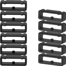 18mm /20mm / 22mm / 24mm / 26mm / 28mm Silicone Rubber Fastener Rings Watch Bands Security Loop Wristband Fastener Band Keeper Loops Replacement 11Pack Watch Band Fasteners (Black, for 24mm Band)