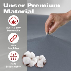 BaSaTex Organic Jersey Fitted Sheet, 100% GOTS (Global Organic Textile Standard) Certified Cotton, Fitted Sheet in All Sizes, Children's and Baby Beds, 60 x 120 – 70 x 140 cm, Anthracite