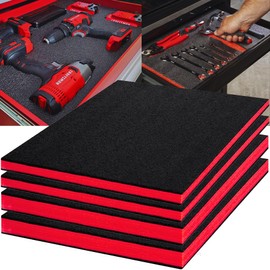 Tool Box Foam 4Pack 2pc 16x12x2in & 2pc 16x12x1in, Foam Inserts for Cases, Polyethylene Storage Sheets for Toolbox Hard Case, Tool Shadow Insert, Kaizen Organizer