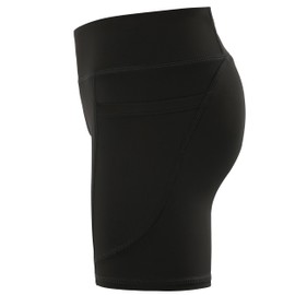 Roadbox Girls Volleyball Spandex Shorts, 5'' Youth Bike Athletic Shorts Kids Gymnastics Dance Yoga Compression Shorts Pockets Black