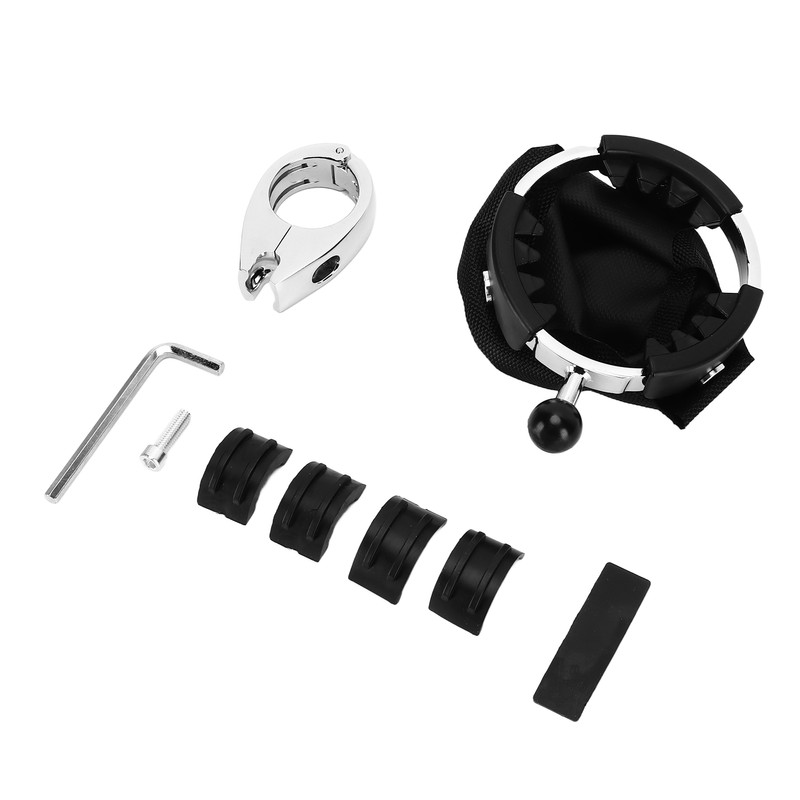 Motorcycle Cup Holder 360° Swivel Ball Mount Drink Water Bottle