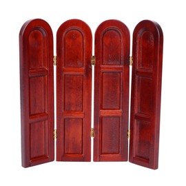 EXCEART 1: 12 Dollhouse Furniture Miniature Wooden Screen Mini Room Divider Panel Door Model Desktop Ornament for Home Furniture Decor