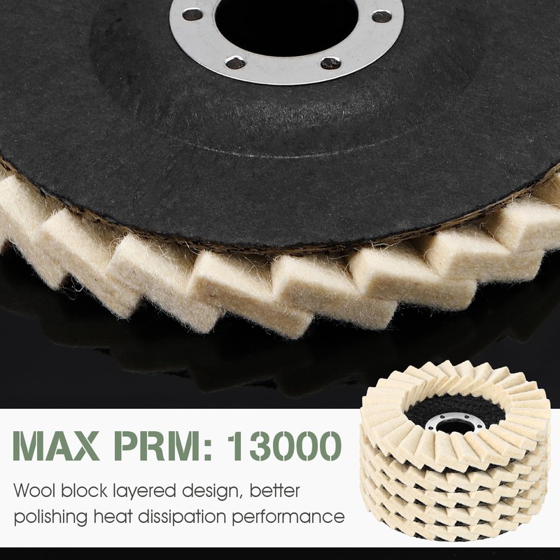 Heigble 8 Pcs Wool Polishing Wheel Disc and Polishing Compounds