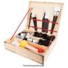 Wooden Wine Box with Lid 3 Inner Compartments 35cm x