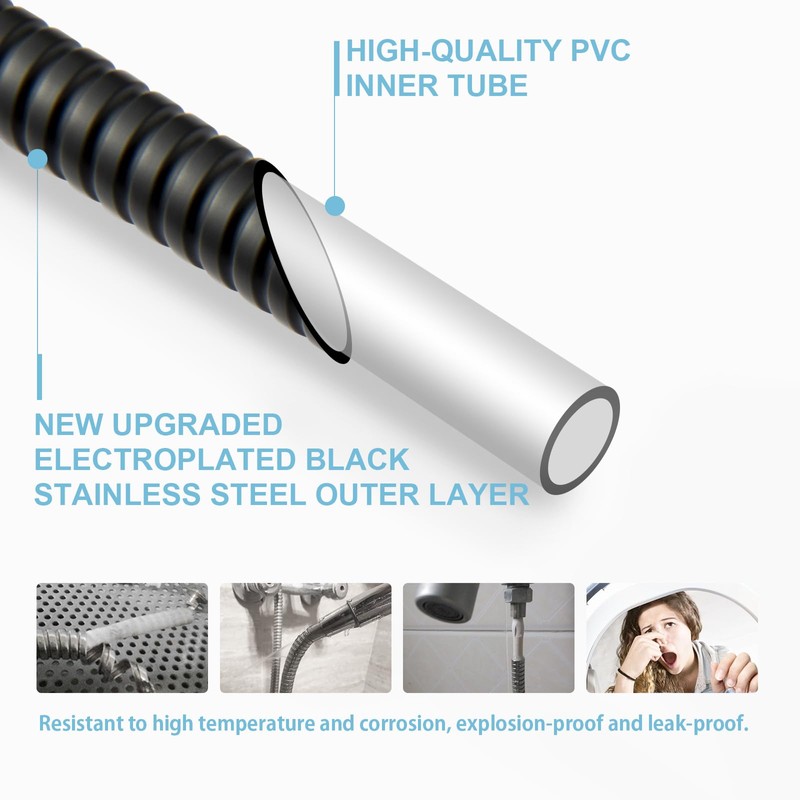 OFFO Shower Hose 2.5m,Stainless Steel Replacement High Pressure Extra Long