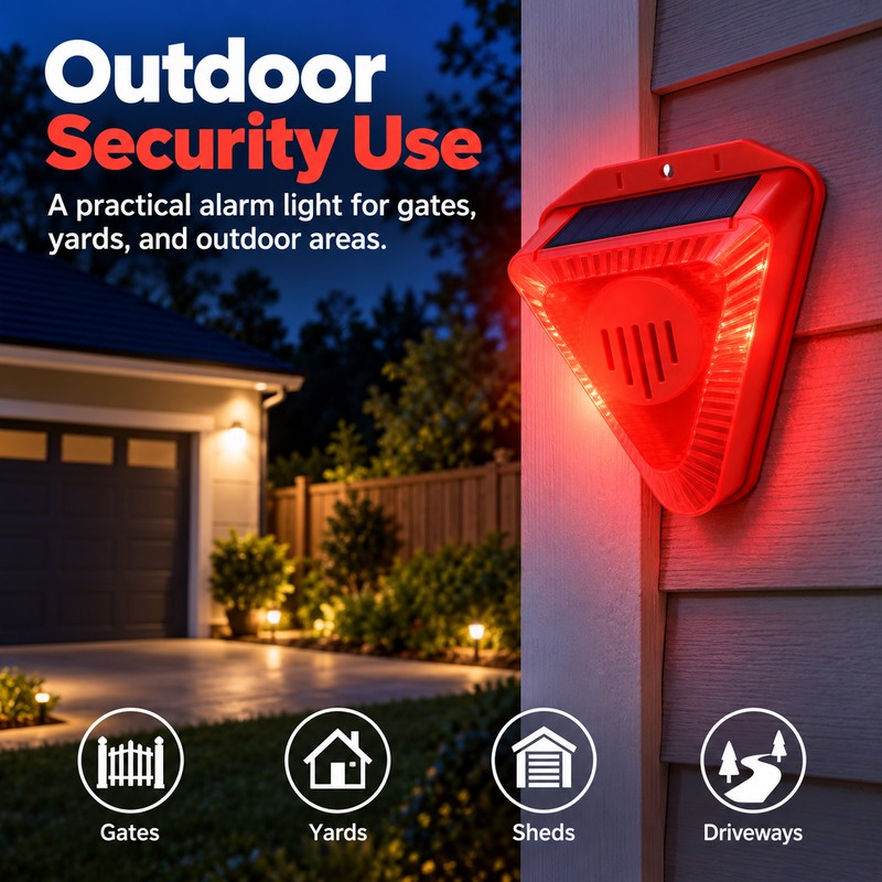 Solar Motion Sensor Alarm for Outdoor Animal Deterrence – 130dB