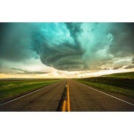 Storm Photography Print (Not Framed) Picture of Supercell Thunderstorm Over Highway on Spring Day in Nebraska Weather Wall Art Nature Decor (4" x 6")