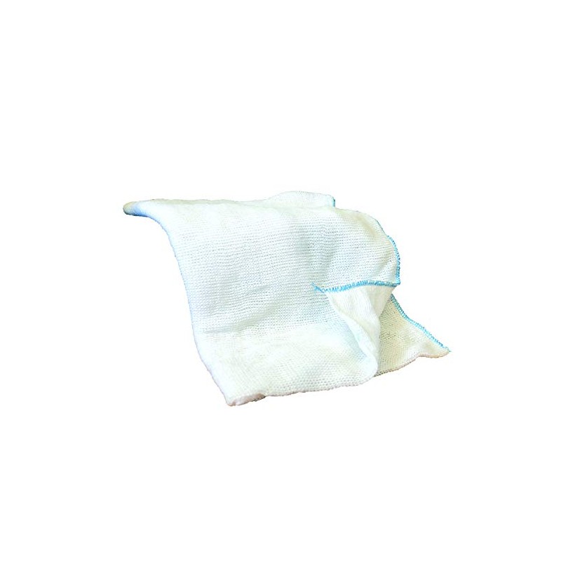 Ramon Hygiene 10 Large White Dishcloths, Blue Overlock, 30 x