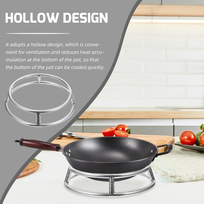 Angoily Wok Ring Rack Stainless Steel Double Layer Wok Pot