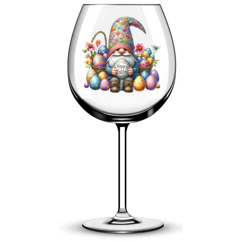 x12 Gnome Gonk Easter Glass Vinyl Decal Stickers Colour ol494