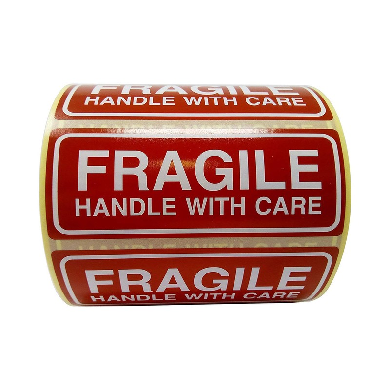 OliveBird Fragile Stickers 90 x 35 mm Large Labels White