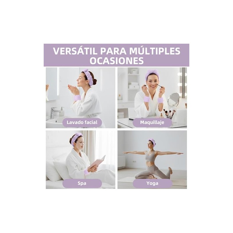 Set de 16 Piezas con Diademas Skincare para Mujer y