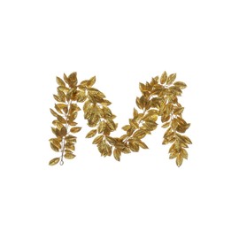 Vickerman 6' Gold Artificial Gardenia Glitter Garland - Festive and Unique Garland - Gold Glitter Decoration - Christmas Decor - Garland for Mantle or Staircase - Gold Accent