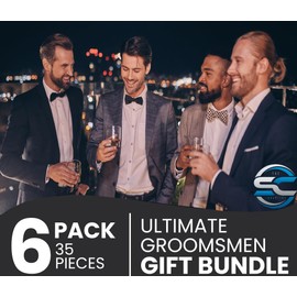 Sai Creations Ultimate Groomsmen Gift Bundle - Set of 6 Packs, Total 35 Pieces | Thoughtful Gifting Choice for Groomsmen | Premium Collection of Gifts for Groom's Squad