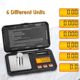 DollaTek Digital Pocket Scale, 200g/0.01g Mini Weight Scale, Electronic Portable Food Gram Scales with Calibration Weights Tweezers Tare with High Precision Scales