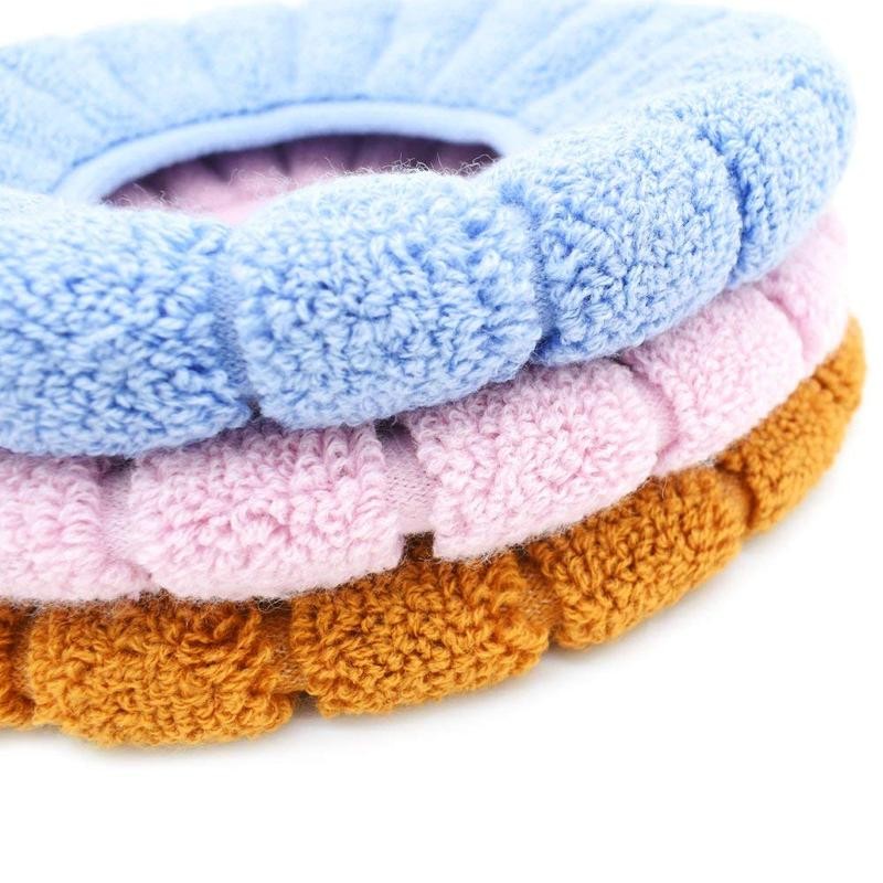 Bathroom Soft Thicker Warmer Stretchable Washable Cloth Toilet Seat Cover