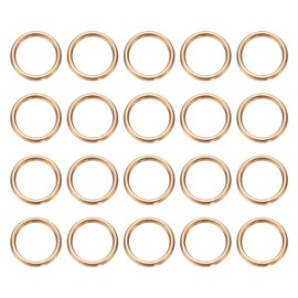 sourcing map 20pcs O Ring Buckles 2" (50mm) Zinc Alloy Electroplated Round Ring Buckles Multi-Purpose Buckle Loop Ring for Hardware Bags Belts Craft DIY Accessories, Gold