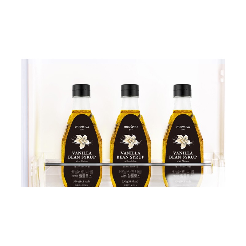 Monkshu Premium Vanilla Bean Syrup WITH Allulose, 530g, 1 unit
