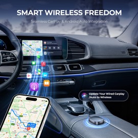 Wireless Android Car/Carplay Wireless Adapter 2 in 1 - Wireless CarPlay/Android Car Adapter Convert Wired Android Car/Carplay to Wireless for Cars Plug & Play (Includes USB-C Adapter)