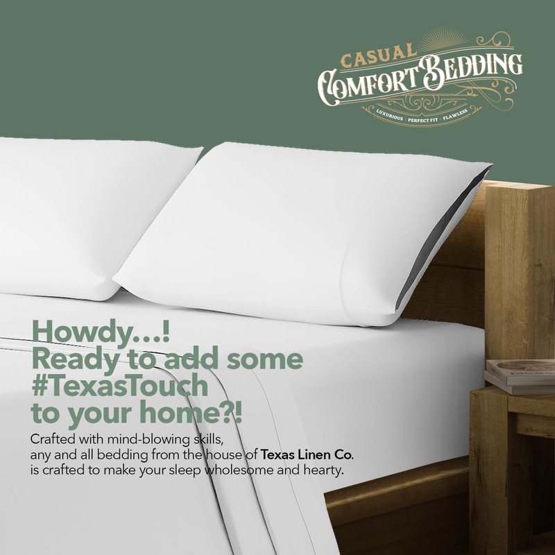 TEXAS LINEN CO. 2-Pack 100% Organic Cotton King Size Sheets
