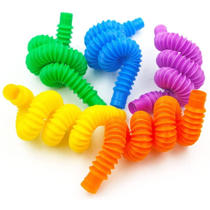 Set of 16 Rainbow Pop Tubes Relieves Stress and Anxiety