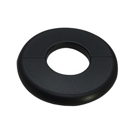 CAcoverVA Wall Split Flange 1 Piece, Pipe Cover Decoration Fit 1.3 inch Outer Diameter Pipe, ABS Round Self-Adhesive Escutcheon Plate, Buckles Design Split Plumbing Cover Plates, Black (33mm)