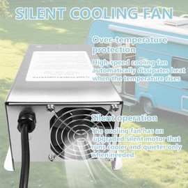 WF-9875 75 Amp Power Converter Deck Mount Charger WF-9875-AD-CB Compatible with RV Trailer Camper Car Boat WF-9800 Series Power WF-9875-MBA WF-9875-LIS Three-Stage Converter Charger 13.2-14.6V DC