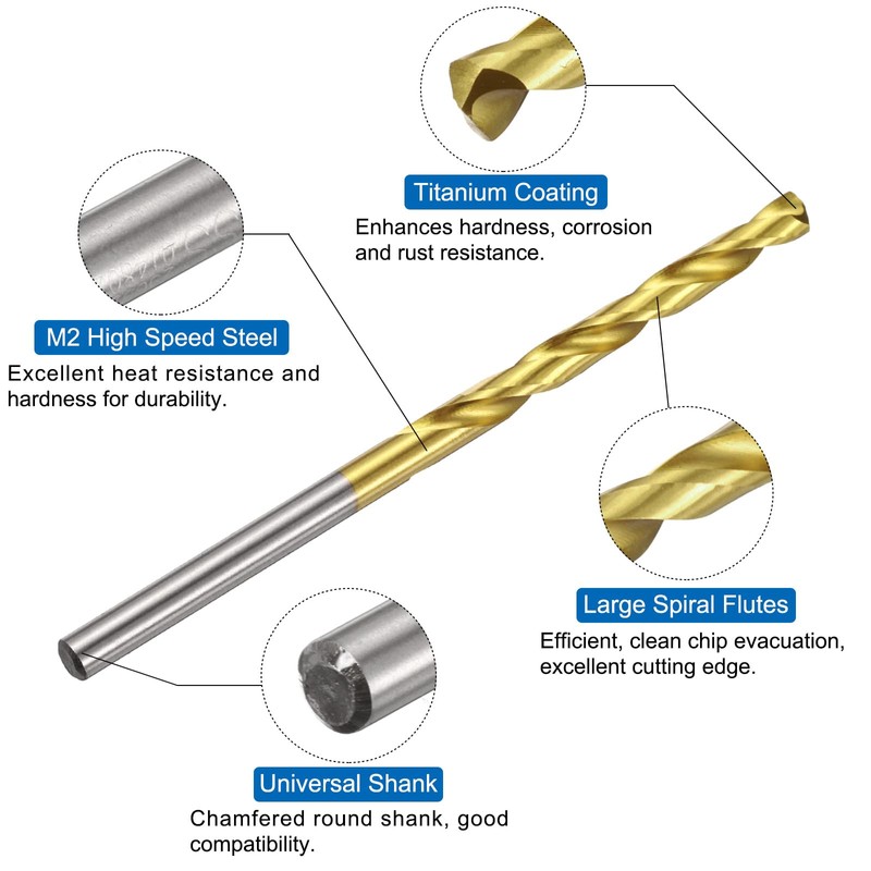 sourcing map Metric Tap & Drill Bit Set, 2pcs M4