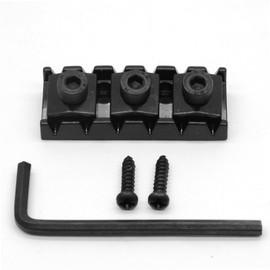 harpfeas 43mm Guitar Metal Locking Nut String Lock for Floyd Rose Style Electric Guitar Tremolo Double Lock System (Black)