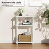 Apicizon Small Narrow Side Table, 3-Tier Skinny End Table with