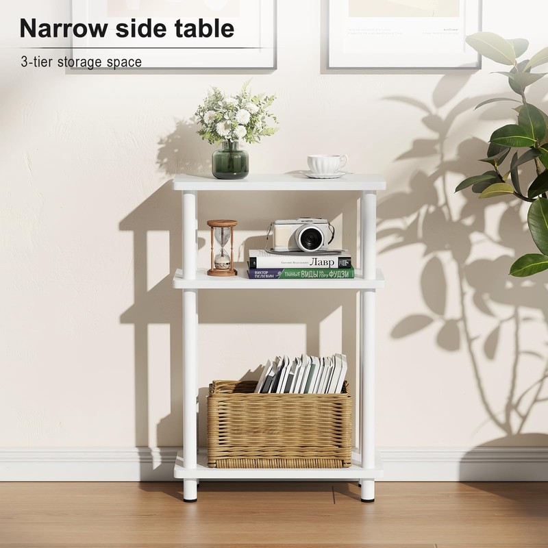 Apicizon Small Narrow Side Table, 3-Tier Skinny End Table with