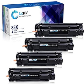 LxTek Compatible Toner Cartridge Replacement for HP 83X CF283X 83A CF283A to compatible with Laserjet Pro M201dw M201n M201 M125 M125nw M127fn M127fw M225dn M225dw Laser Printers (4-Black, High-Yield)