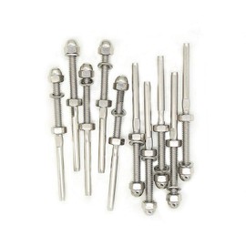 Jingyi Cable Railing Swage Threaded Stud Tension End Fitting Terminal for 3/16 inch Cable Deck Railing Hand Swage AISI316 Stainless Steel Marine Grade -Lot of 10